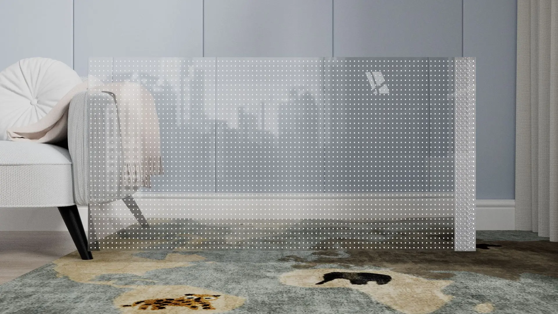 Transparent LED display in a commercial showcase